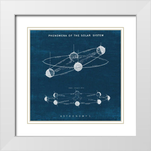 Solar System Blueprint I White Modern Wood Framed Art Print with Double Matting by Wild Apple Portfolio