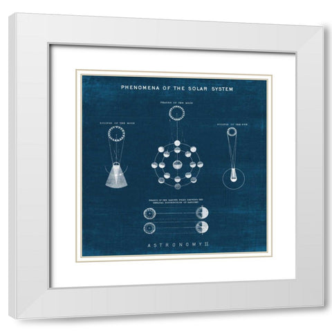 Solar System Blueprint II White Modern Wood Framed Art Print with Double Matting by Wild Apple Portfolio