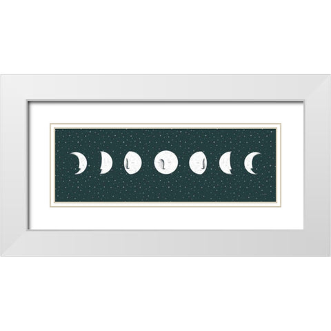 Sweet Dreams Moon Cycle White Modern Wood Framed Art Print with Double Matting by Thorns, Becky