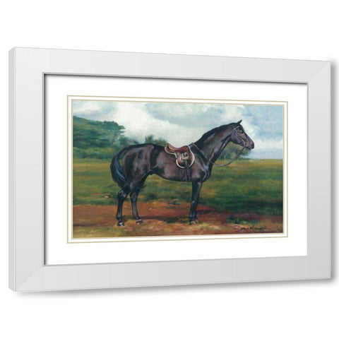 Black Horse White Modern Wood Framed Art Print with Double Matting by Hageman, Marilyn