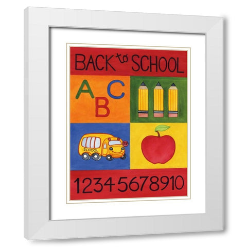 Back to School White Modern Wood Framed Art Print with Double Matting by McKenna, Kathleen Parr