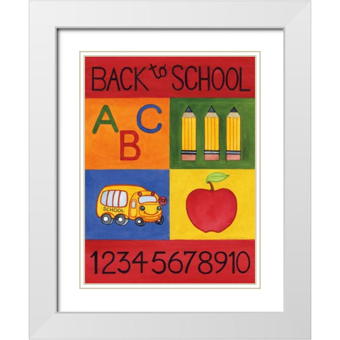 Back to School White Modern Wood Framed Art Print with Double Matting by McKenna, Kathleen Parr