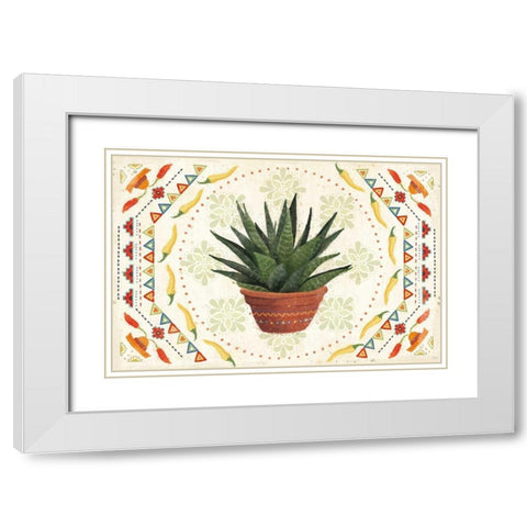 Tex Mex Fiesta II White Modern Wood Framed Art Print with Double Matting by Charron, Veronique