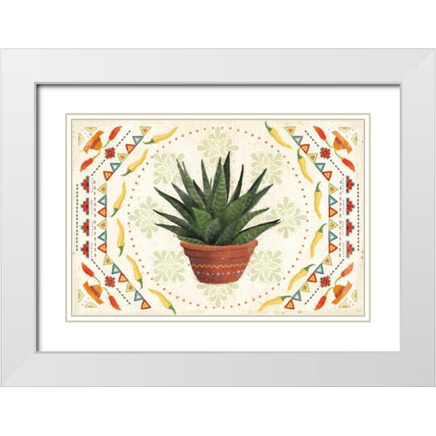 Tex Mex Fiesta II White Modern Wood Framed Art Print with Double Matting by Charron, Veronique