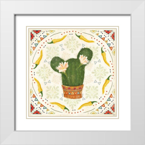 Tex Mex Fiesta IV White Modern Wood Framed Art Print with Double Matting by Charron, Veronique