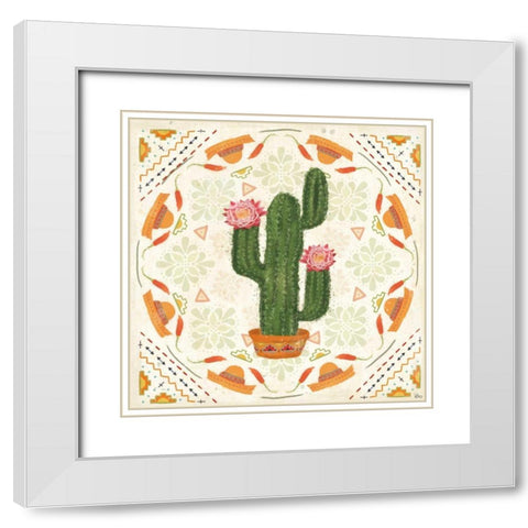Tex Mex Fiesta V White Modern Wood Framed Art Print with Double Matting by Charron, Veronique