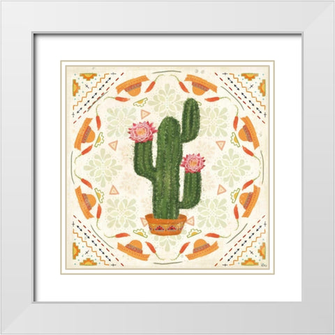 Tex Mex Fiesta V White Modern Wood Framed Art Print with Double Matting by Charron, Veronique