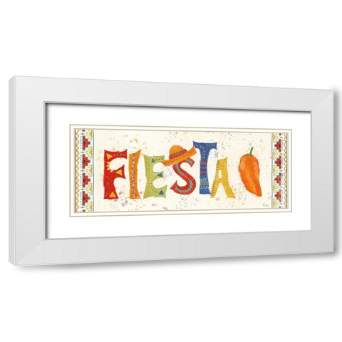 Tex Mex Fiesta VII White Modern Wood Framed Art Print with Double Matting by Charron, Veronique