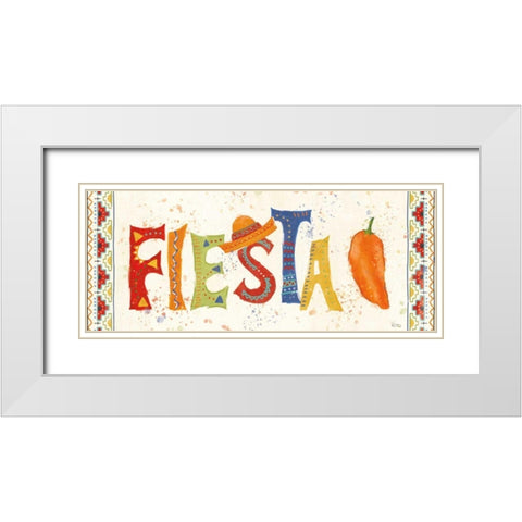 Tex Mex Fiesta VII White Modern Wood Framed Art Print with Double Matting by Charron, Veronique