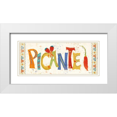 Tex Mex Fiesta VIII White Modern Wood Framed Art Print with Double Matting by Charron, Veronique