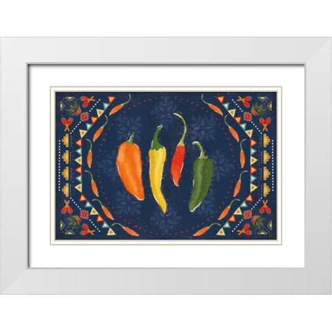 Tex Mex Fiesta I Dark White Modern Wood Framed Art Print with Double Matting by Charron, Veronique