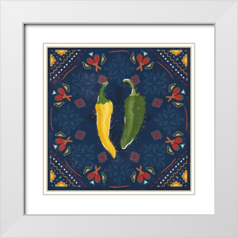 Tex Mex Fiesta III Dark White Modern Wood Framed Art Print with Double Matting by Charron, Veronique