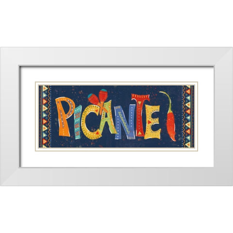 Tex Mex Fiesta VIII Dark White Modern Wood Framed Art Print with Double Matting by Charron, Veronique