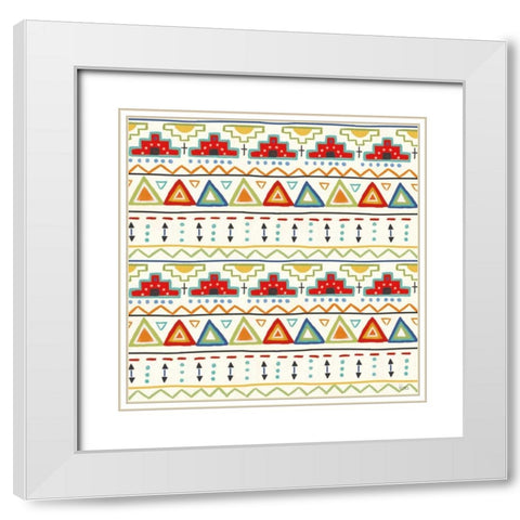 Tex Mex Fiesta Pattern VA White Modern Wood Framed Art Print with Double Matting by Charron, Veronique
