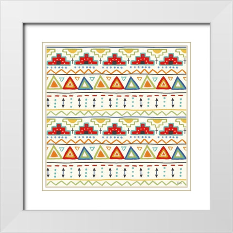 Tex Mex Fiesta Pattern VA White Modern Wood Framed Art Print with Double Matting by Charron, Veronique