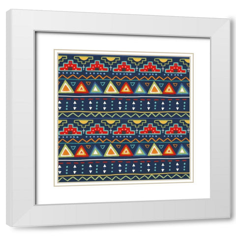 Tex Mex Fiesta Pattern VB White Modern Wood Framed Art Print with Double Matting by Charron, Veronique