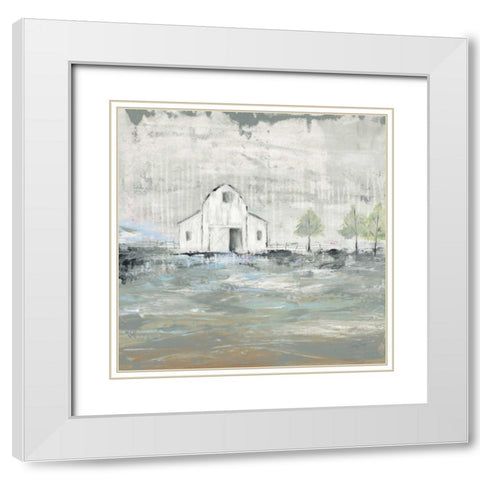 Iowa Barn I White Modern Wood Framed Art Print with Double Matting by Prahl, Courtney