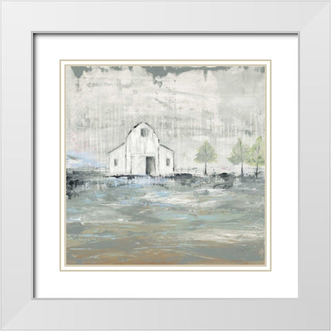 Iowa Barn I White Modern Wood Framed Art Print with Double Matting by Prahl, Courtney
