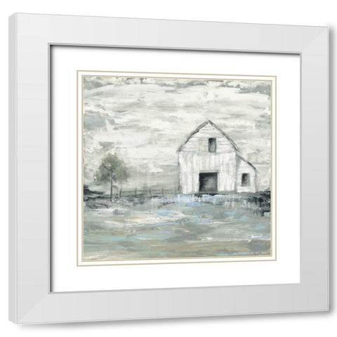 Iowa Barn II White Modern Wood Framed Art Print with Double Matting by Prahl, Courtney