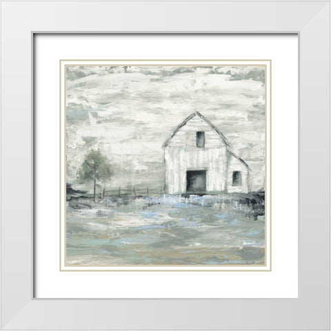 Iowa Barn II White Modern Wood Framed Art Print with Double Matting by Prahl, Courtney