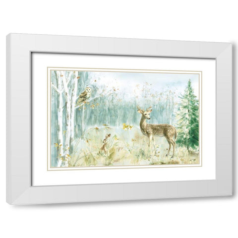 Meadows Edge I White Modern Wood Framed Art Print with Double Matting by Nai, Danhui