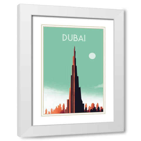 Dubai White Modern Wood Framed Art Print with Double Matting by Escalante, Omar