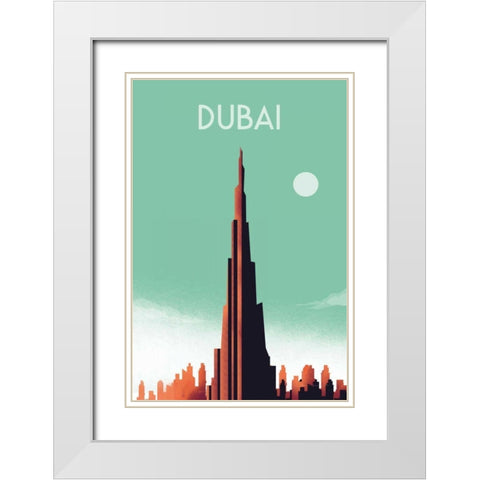 Dubai White Modern Wood Framed Art Print with Double Matting by Escalante, Omar