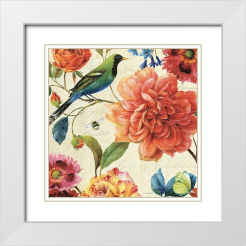 Rainbow Garden II - Cream White Modern Wood Framed Art Print with Double Matting by Audit, Lisa