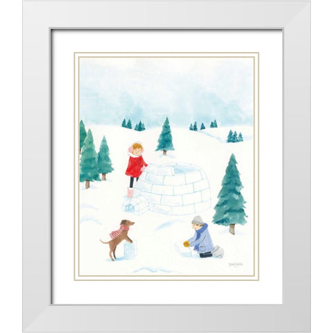 Winter Scene I White Modern Wood Framed Art Print with Double Matting by Jackson, Jenaya