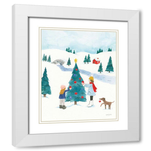 Winter Scene II White Modern Wood Framed Art Print with Double Matting by Jackson, Jenaya
