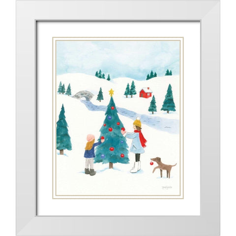 Winter Scene II White Modern Wood Framed Art Print with Double Matting by Jackson, Jenaya