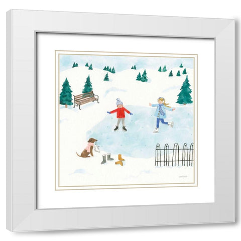 Winter Scene III White Modern Wood Framed Art Print with Double Matting by Jackson, Jenaya