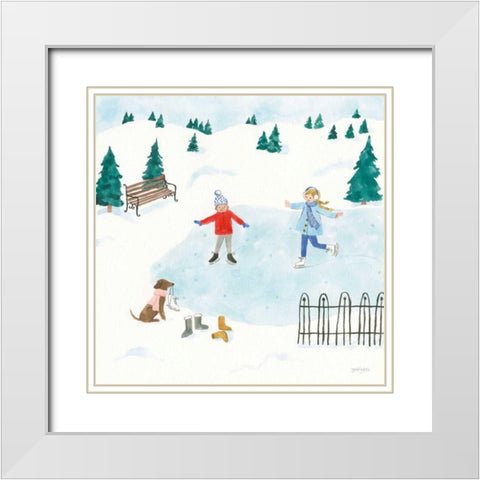 Winter Scene III White Modern Wood Framed Art Print with Double Matting by Jackson, Jenaya