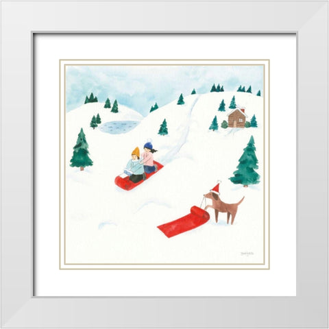 Winter Scene IV White Modern Wood Framed Art Print with Double Matting by Jackson, Jenaya