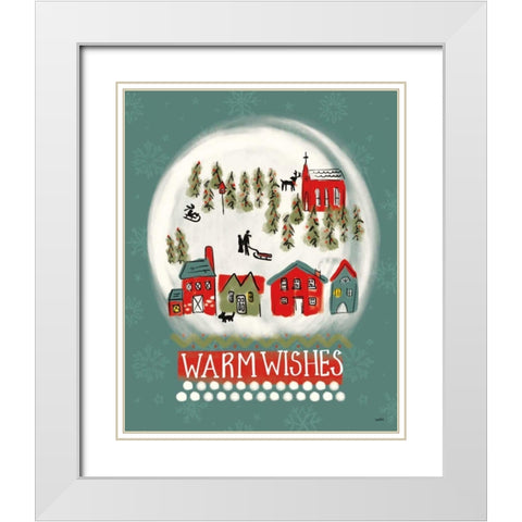 Winter Village II White Modern Wood Framed Art Print with Double Matting by York, Leah