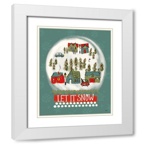 Winter Village III White Modern Wood Framed Art Print with Double Matting by York, Leah
