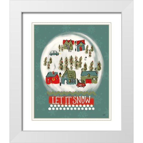 Winter Village III White Modern Wood Framed Art Print with Double Matting by York, Leah