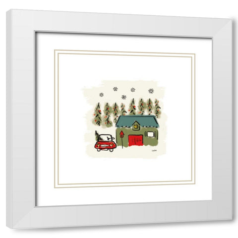 Winter Village V White Modern Wood Framed Art Print with Double Matting by York, Leah