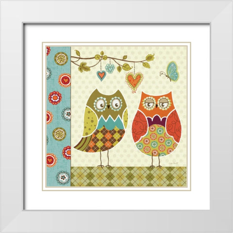 Owl Wonderful I White Modern Wood Framed Art Print with Double Matting by Audit, Lisa