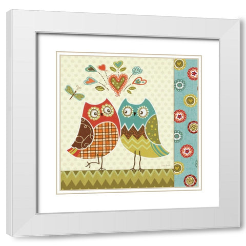 Owl Wonderful II White Modern Wood Framed Art Print with Double Matting by Audit, Lisa