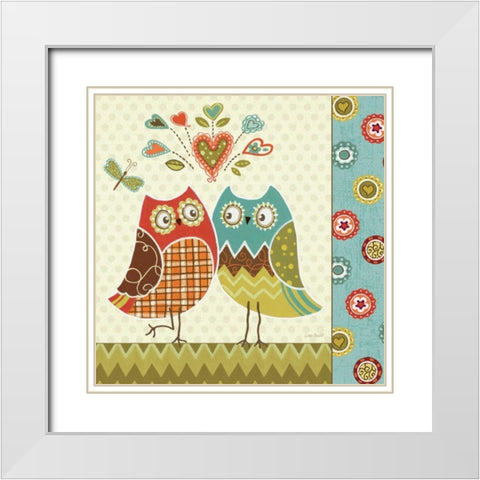 Owl Wonderful II White Modern Wood Framed Art Print with Double Matting by Audit, Lisa