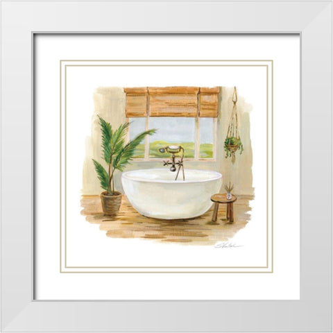 Sunny Spa I White Modern Wood Framed Art Print with Double Matting by Vassileva, Silvia