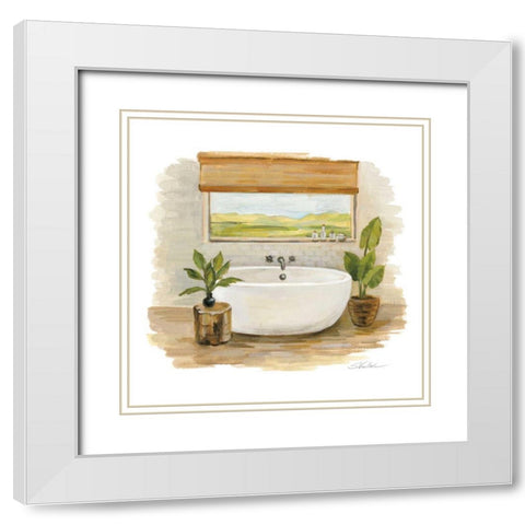 Sunny Spa II White Modern Wood Framed Art Print with Double Matting by Vassileva, Silvia