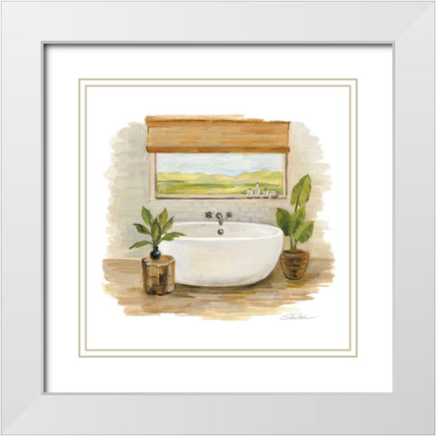 Sunny Spa II White Modern Wood Framed Art Print with Double Matting by Vassileva, Silvia