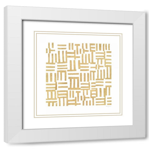 Simply Elegant V White Modern Wood Framed Art Print with Double Matting by Green, Nancy