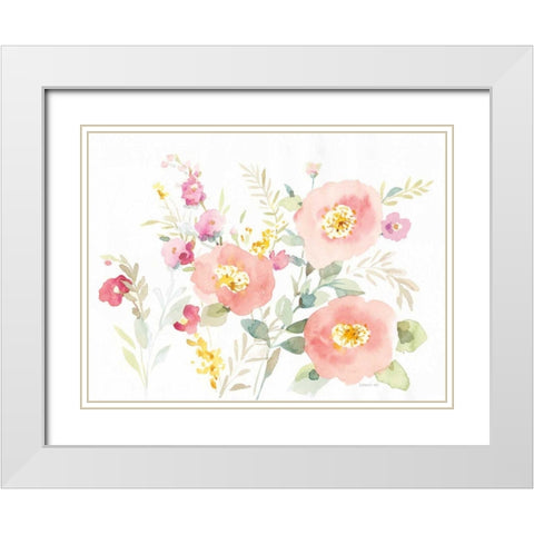 Watercolor Jewels II White Modern Wood Framed Art Print with Double Matting by Nai, Danhui