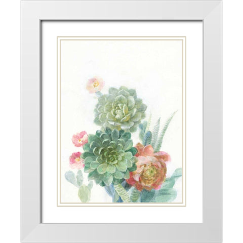 Pastel Desert I White Modern Wood Framed Art Print with Double Matting by Nai, Danhui