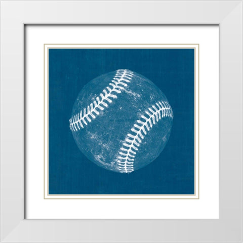Ball Four Blueprint I White Modern Wood Framed Art Print with Double Matting by Wild Apple Portfolio