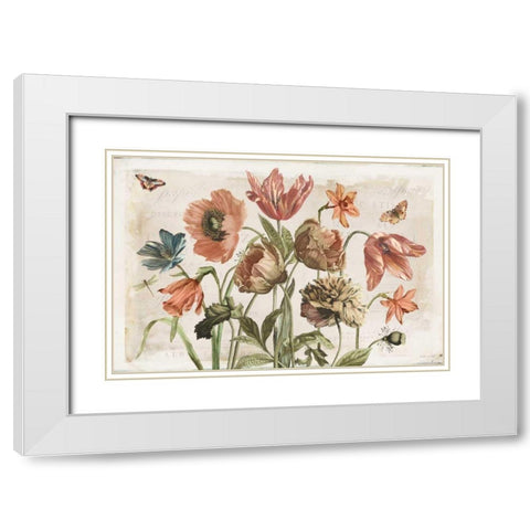 Antiquarian Blooms II White Modern Wood Framed Art Print with Double Matting by Pertiet, Katie
