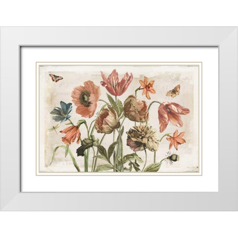 Antiquarian Blooms II White Modern Wood Framed Art Print with Double Matting by Pertiet, Katie